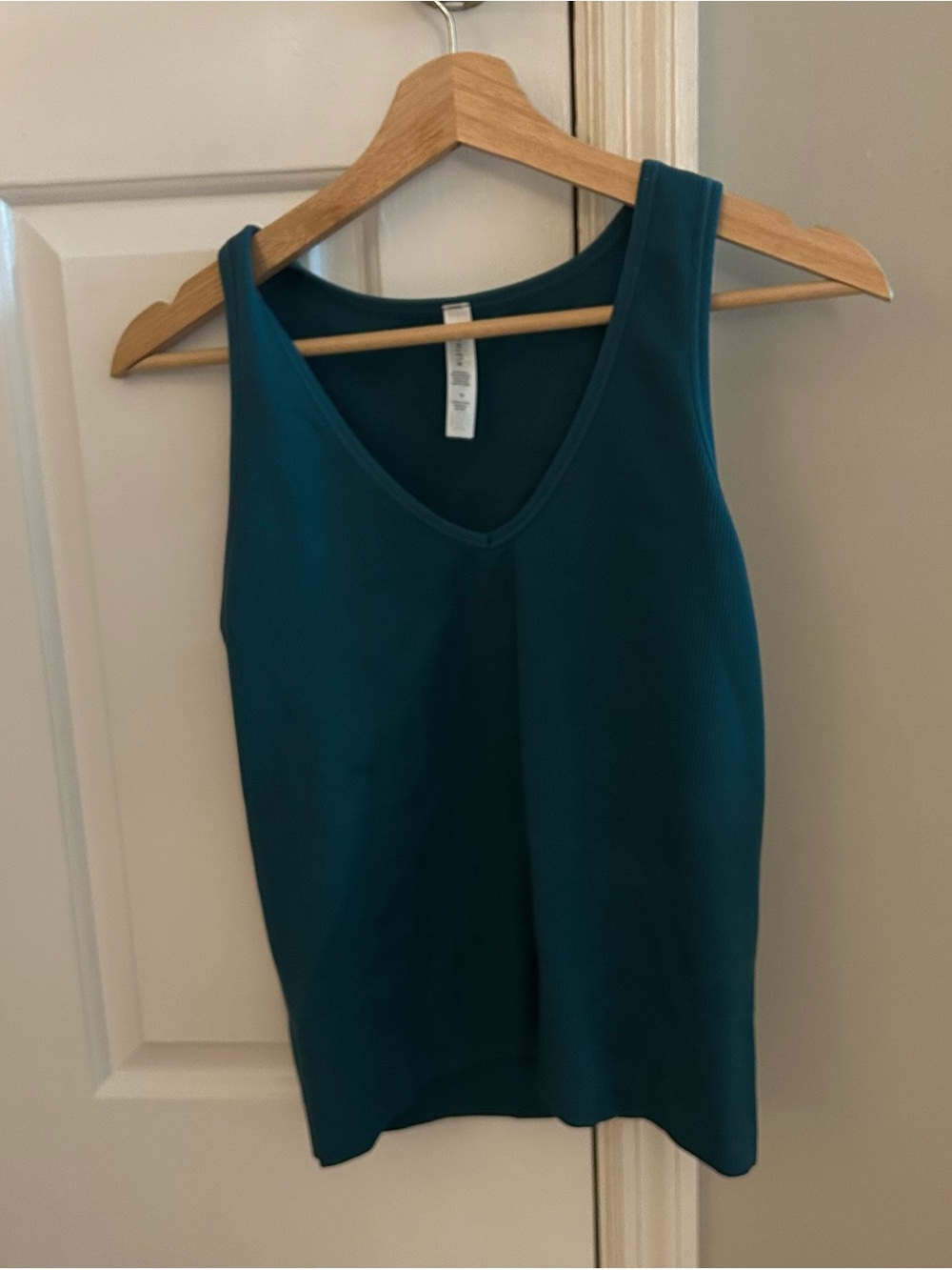 Athleta Teal V-Neck Ribbed Tank